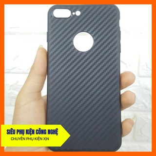 Ốp lưng iphone 8 plus silicon vân carbon cực đẹp