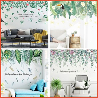 Giấy decal dán tường giàn lá xanh có keo sẵn - Tặng kèm keo sữa