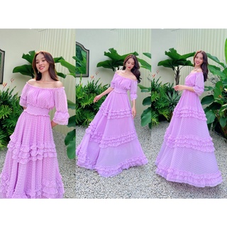 Đầm maxi tím bèo xòe siêu xinh