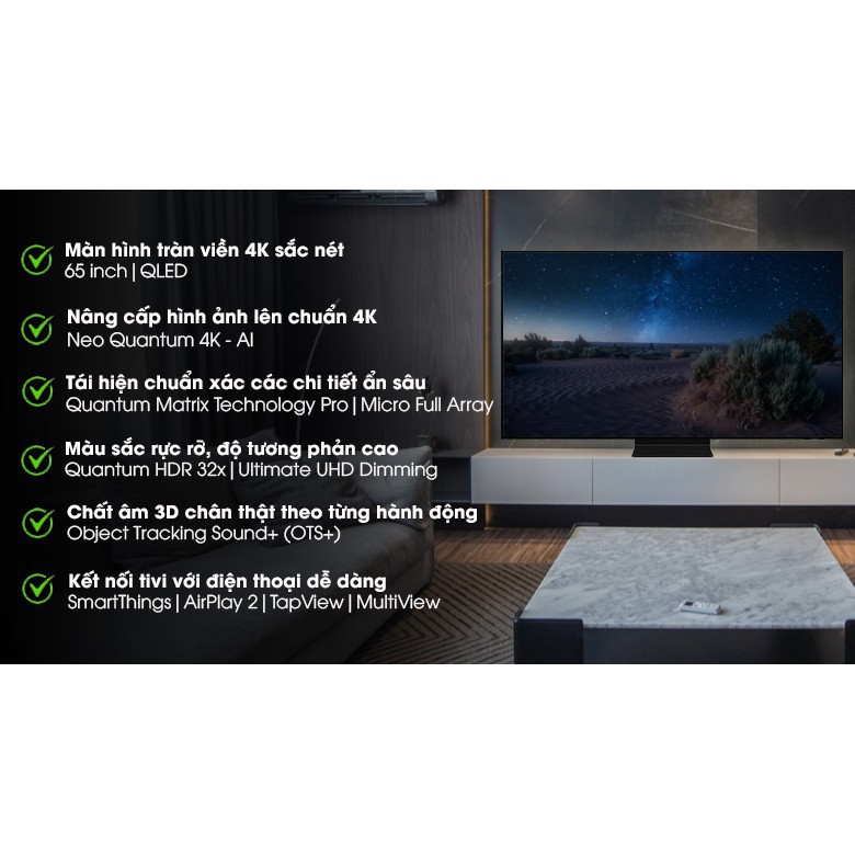 [Mã ELHAMS5 giảm 6% đơn 300K] Smart Tivi Samsung QA65QN90A Neo QLED 4K 65 inch - QA65QN90AAKXXV (65QN90A)