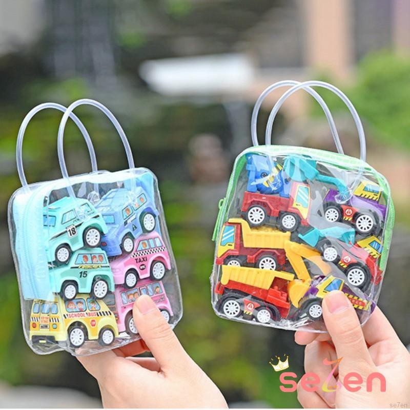 Bộ 6 xe hơi kéo lùi vui nhộn nhiều màu sắc cho bé