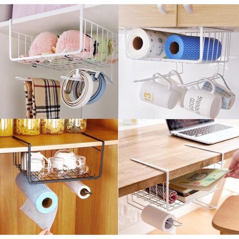 Kệ Sắt Treo Gầm Bàn Đa Năng Đựng Sách, Đựng Đồ Cá Nhân 31x22x12 cm