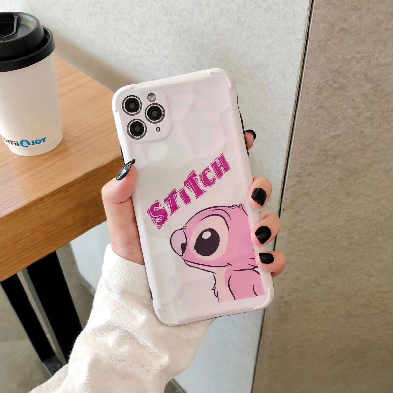 Ốp điện thoại mềm kết cấu viên băng in hình Stitch dành cho iPhone 7Plus 8 8+ X XR XSMax 11 11ProMax SE2020