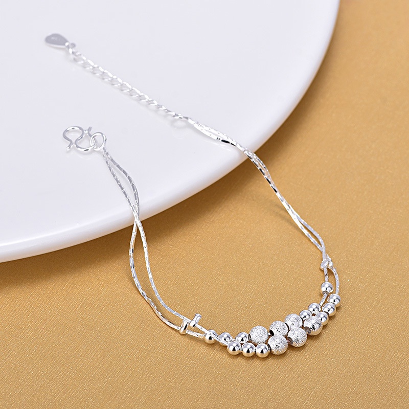 Bộ lắc tay lắc chân dây đôi bạc S925 cực xinh - LTC21