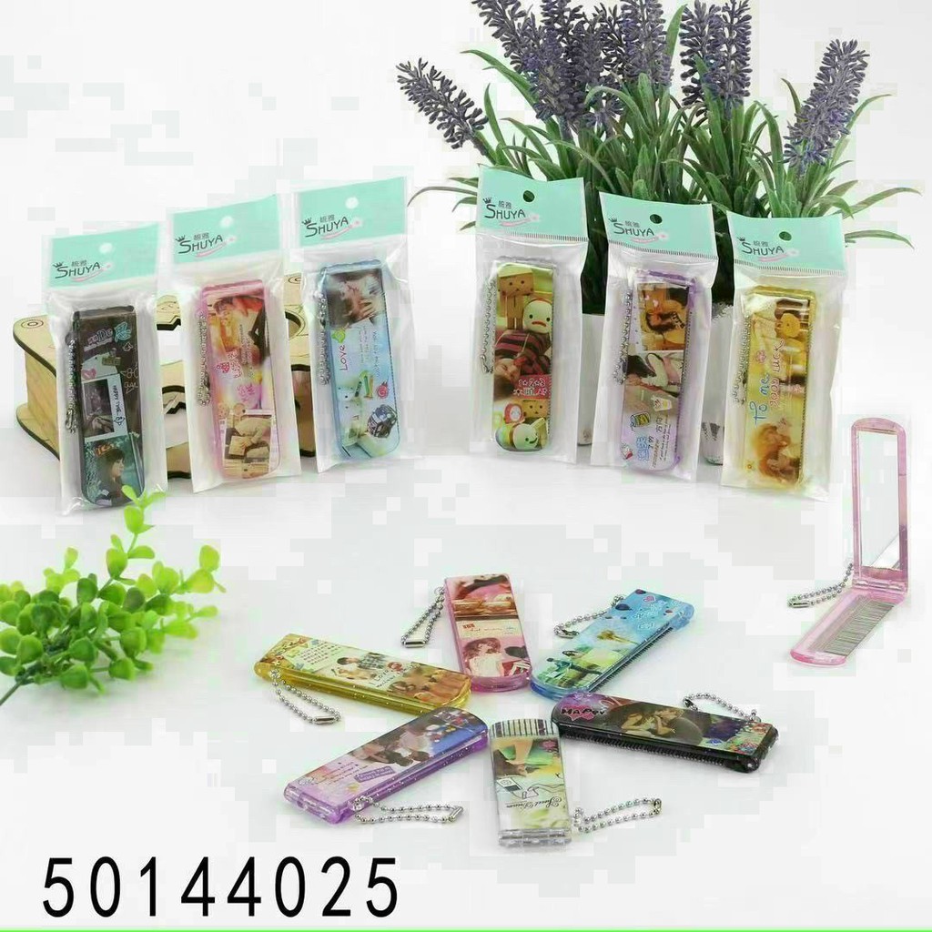 Lược chải tóc kèm gương gấp gọn siêu tiện ích