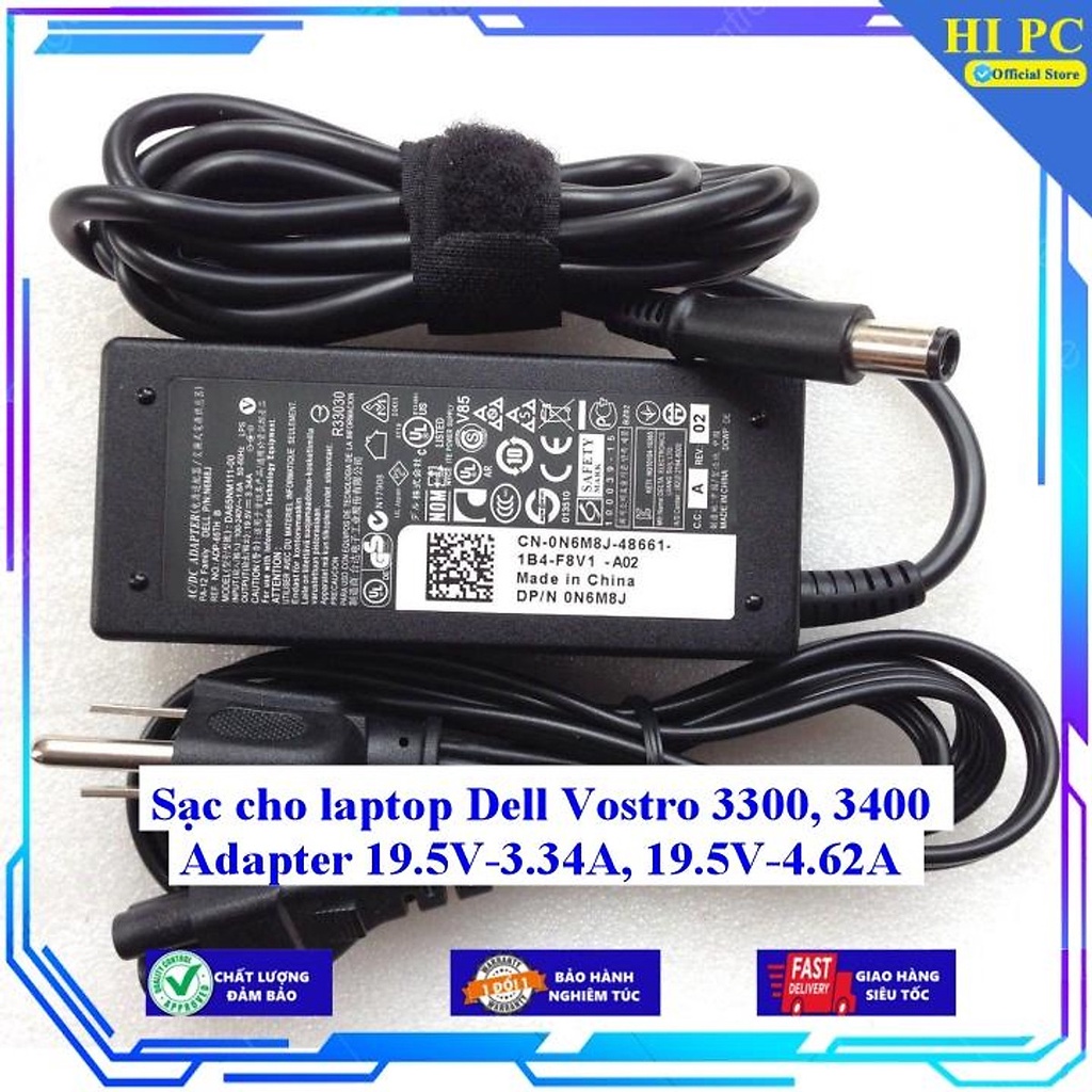 Sạc cho laptop Dell Vostro 3300 3400 Adapter 19.5V-3.34A 19.5V-4.62A - Hàng Nhập khẩu