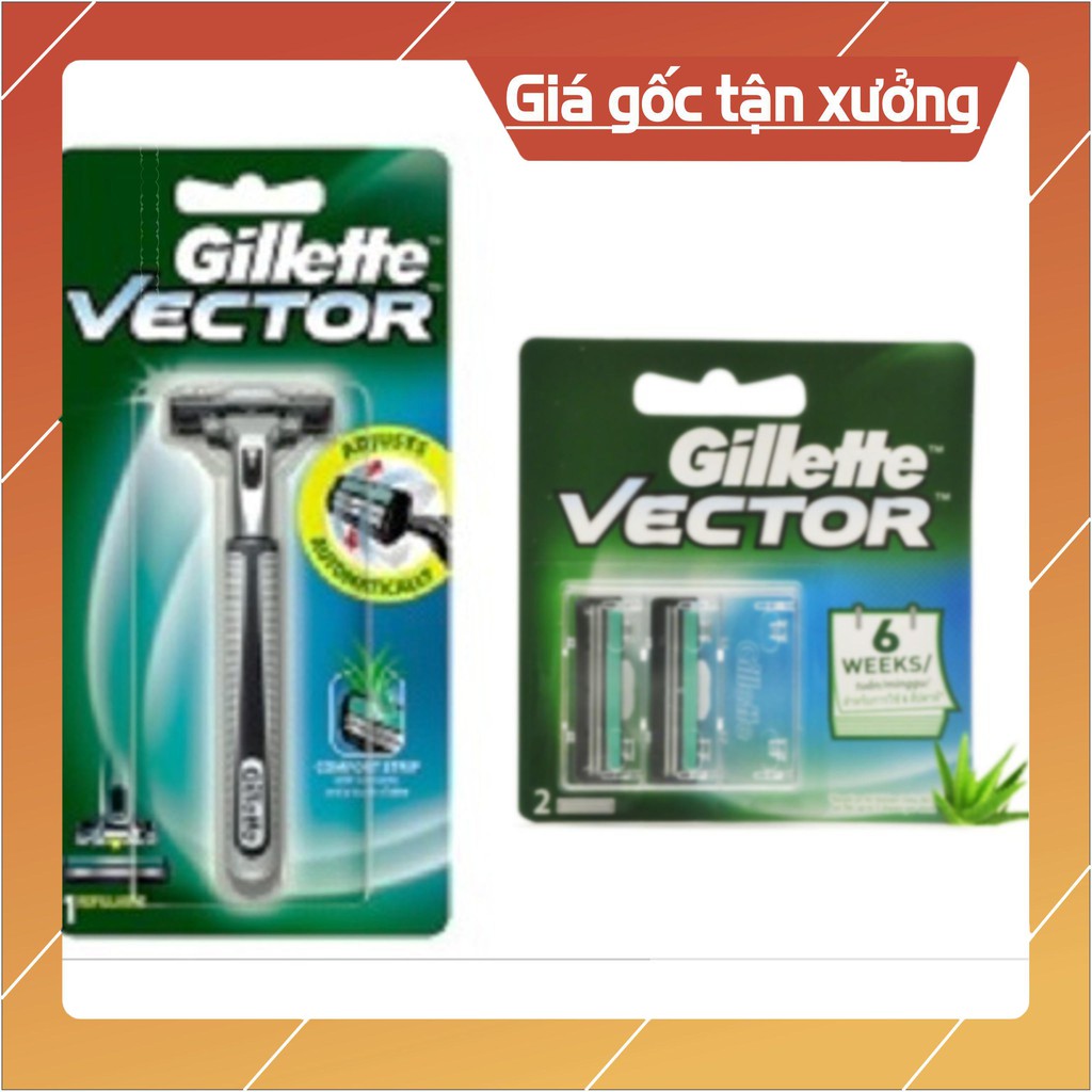 [ FLASH SALE ] Dao Cạo Râu Gillette Vector Lưỡi Kép Hàng Nội Địa Nhật Bản HBB