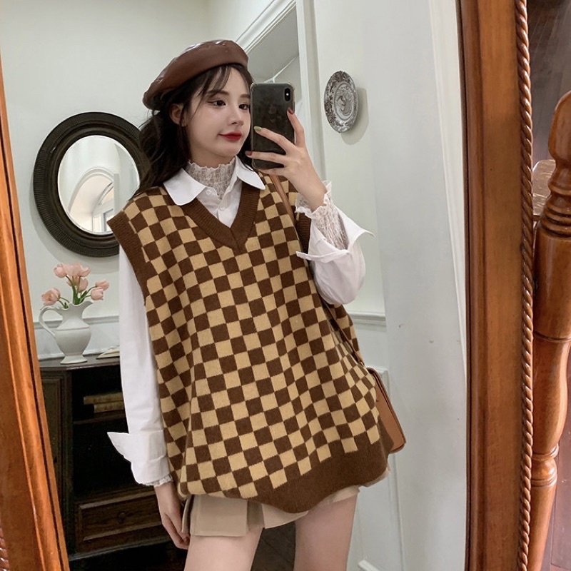 ÁO GILE SỌC CARO SIÊU HOT DÁNG RỘNG PHONG CÁCH HÀN NAM NỮ MẶC ĐƯỢC