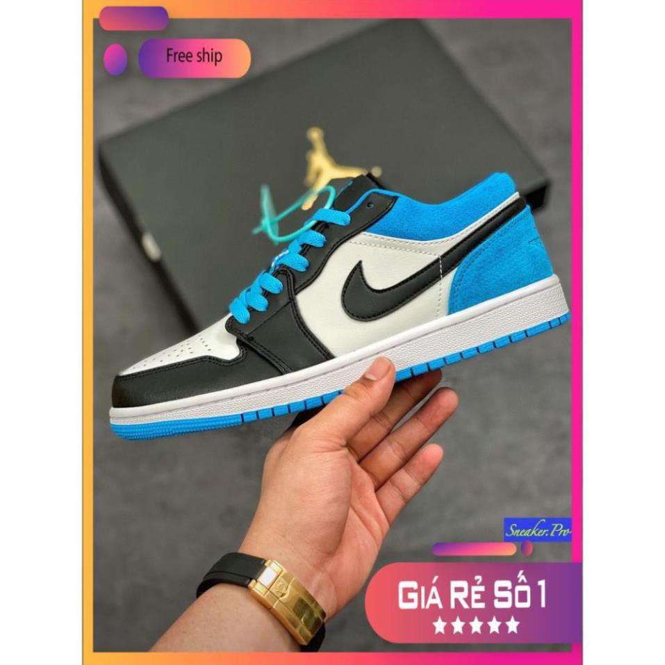 Giày thể thao AIR Jordan 1 Low Laser Blue  thấp cổ siêu đẹp, năng động dành cho nam và nữ