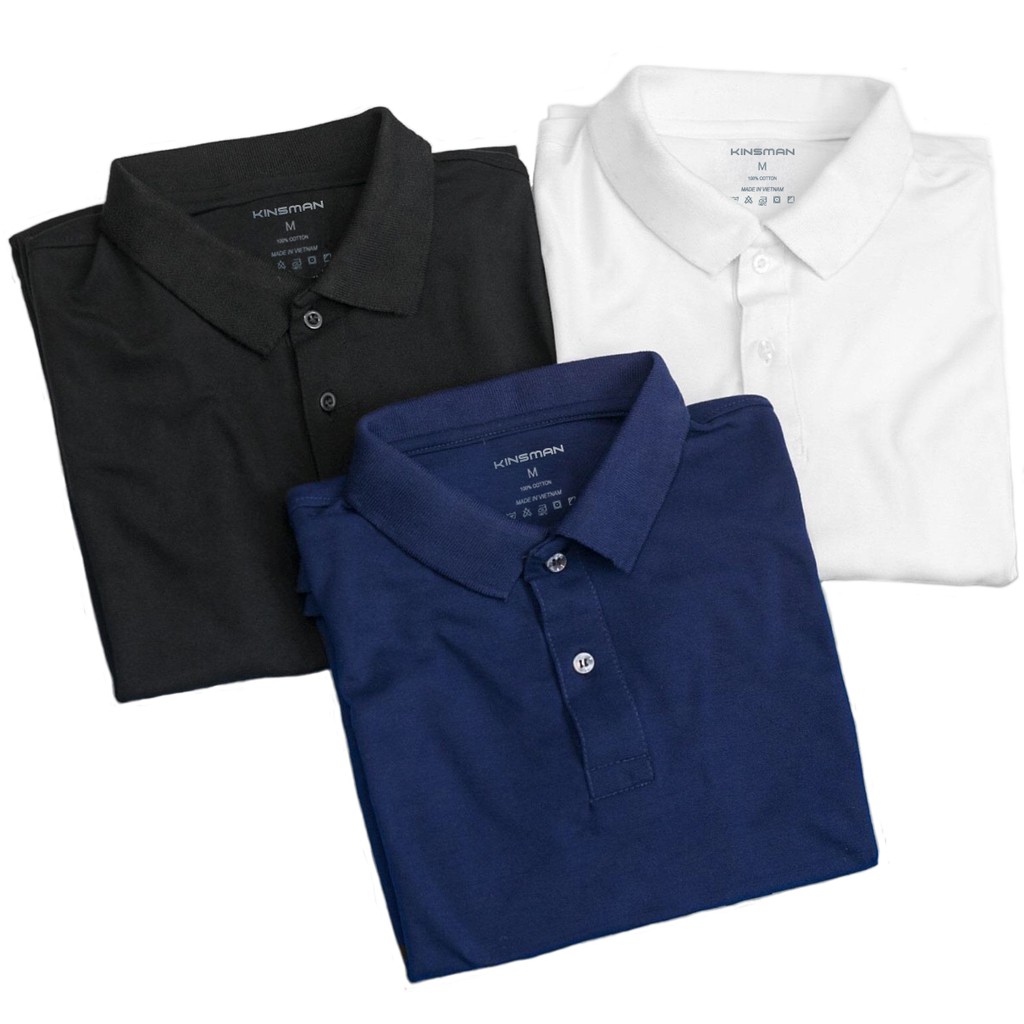 Áo Thun polo Nam KINSMAN Trơn Tay Ngắn có cổ vải Cotton dày mịn Rẻ Đẹp PL700