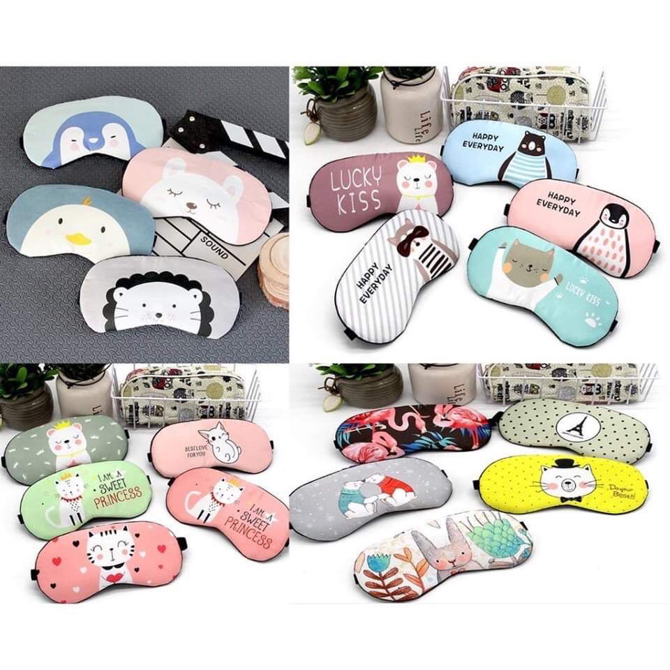 Miếng bịt mắt ngủ 3D có túi gel làm mát họa tiết kute | BigBuy360 - bigbuy360.vn