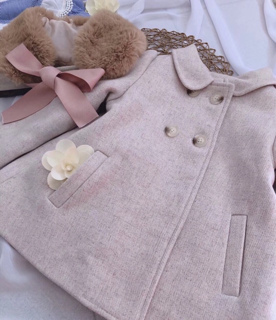 Áo khoác dạ bé gái