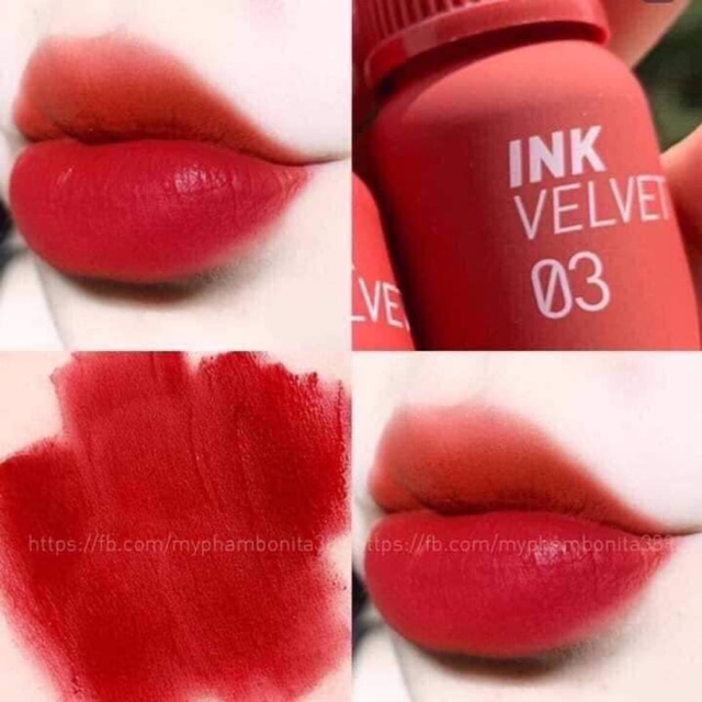 Son Kem Lì Peripera Ink Velvet Lip Tint Màu 03 (Đỏ Gạch)