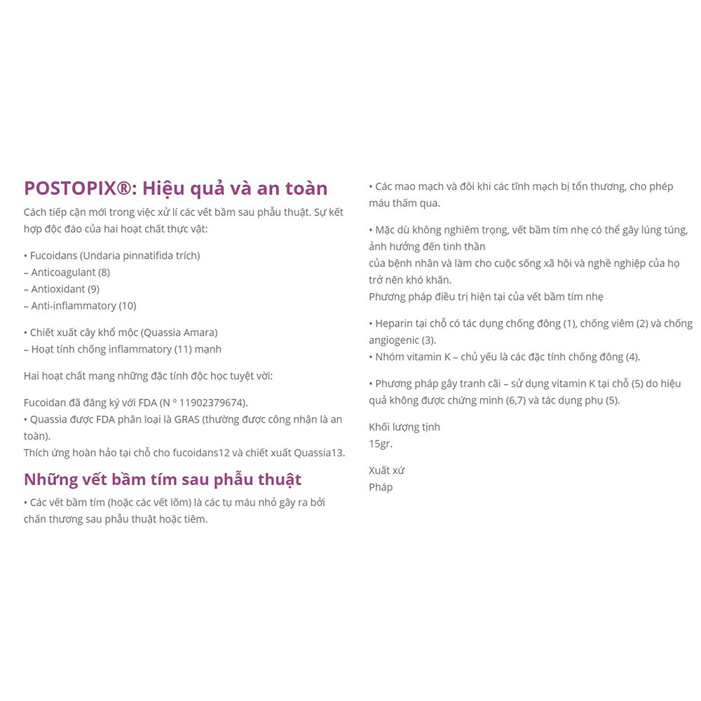 Kem Tan Bầm POSTOPIX 15g - giúp giảm thâm tím nhanh sau phẫu thuật - Coastlinecare Pharmacy | BigBuy360 - bigbuy360.vn