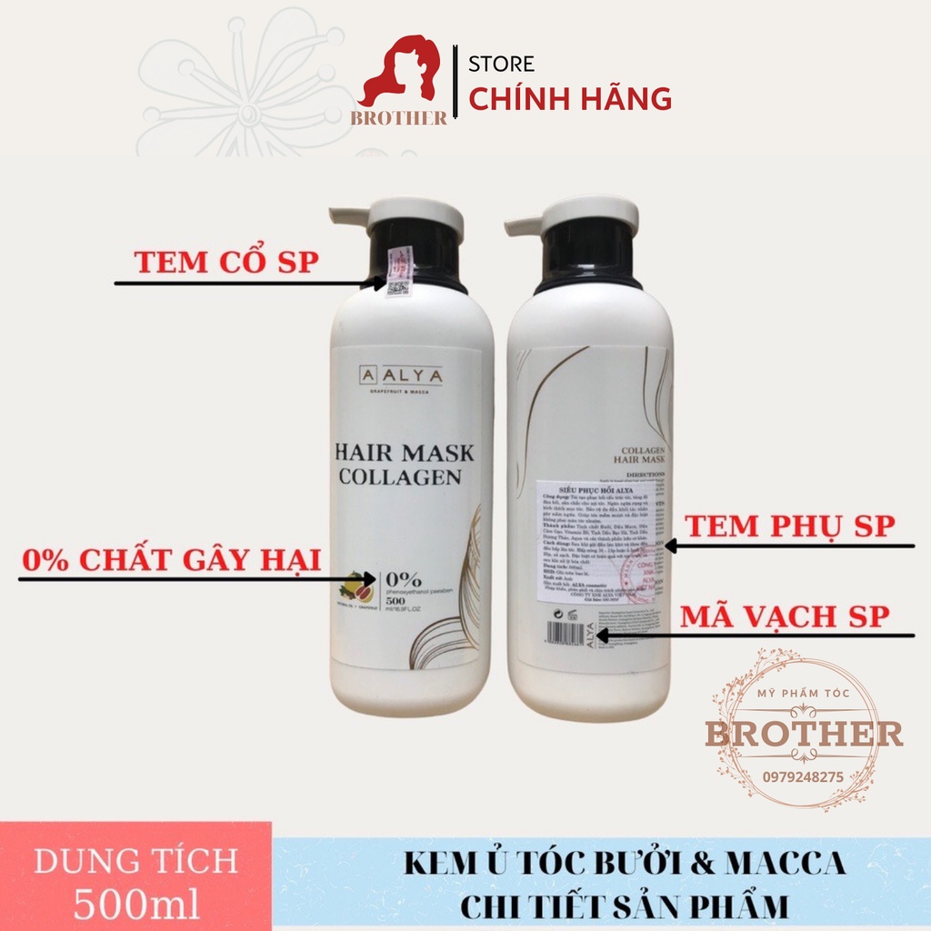 Kem Hấp, Ủ, Xả Tóc Bưởi Grapefruit Macca Collagen Phục Hồi Siêu Mềm Mượt 500ml