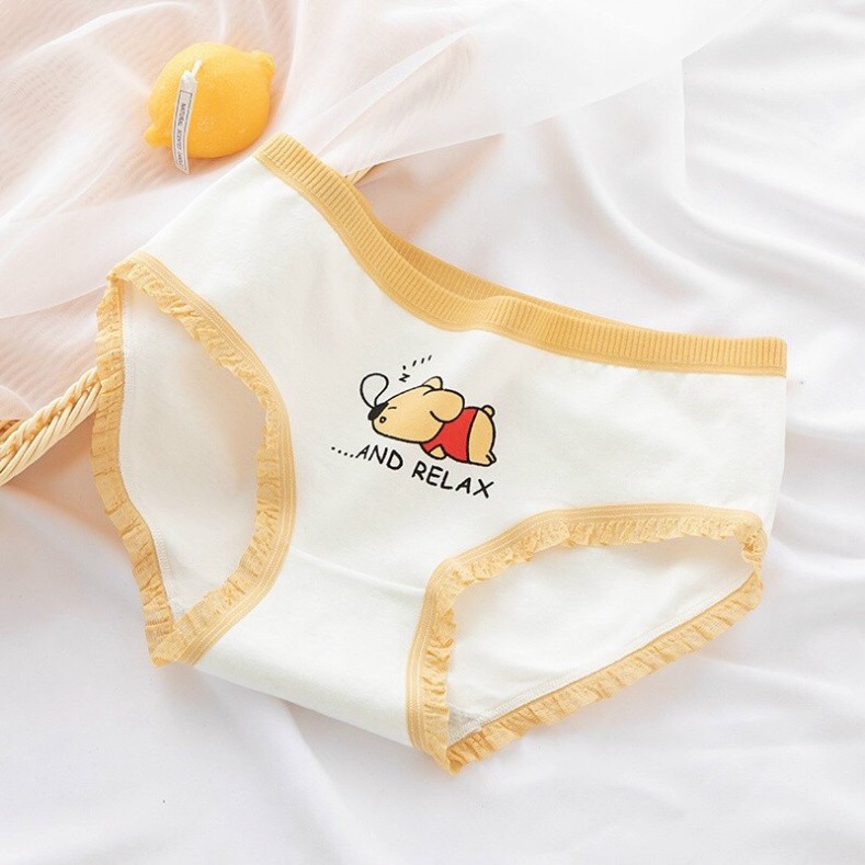 Quần lót cotton hình gấu cute 616 nội y xanh chất đẹp