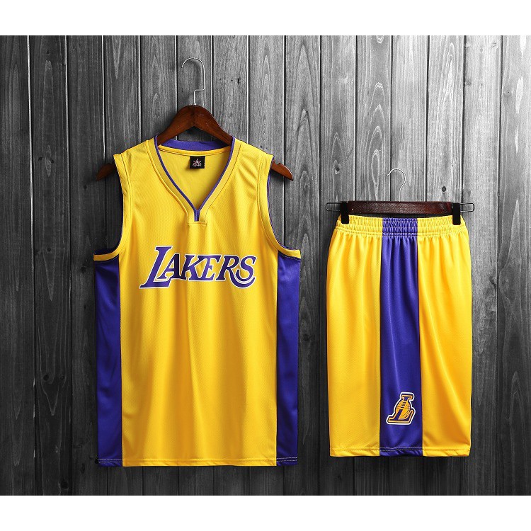 Bộ quần áo bóng rổ NBA  Laker - Màu Đen - Bộ đồ bóng rổ trơn không số hàng đẹp