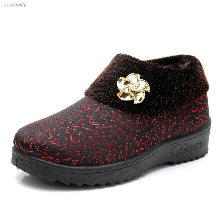 Giày vải bà già mùa đông bắc kinh, nữ đế nhung, ấm áp, mềm chống trơn trượt, các mẹ trung niên và người già, bông | BigBuy360 - bigbuy360.vn