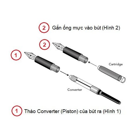 Bơm mực ( converter / piston)  bút máy Preppy / Plaisir Platinum ( 1 chiếc)