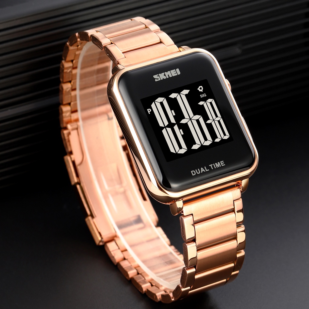 Đồng Hồ Điện Tử Mặt Vuông Chống Nước Có Đèn Led SKMEI 1852