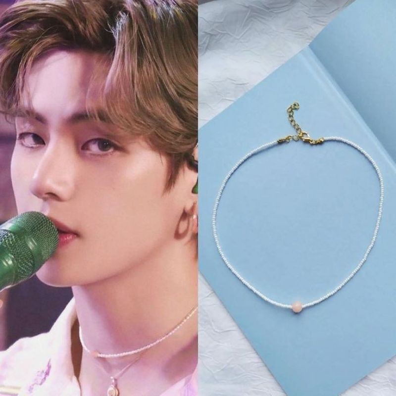 choker, dây chuyền hạt cườm cheap moment với V (Taehyung BTS) cực xinh xắn
