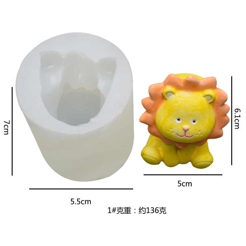 Khuôn Làm Bánh Pudding Hình Sư Tử Bằng Silicone
