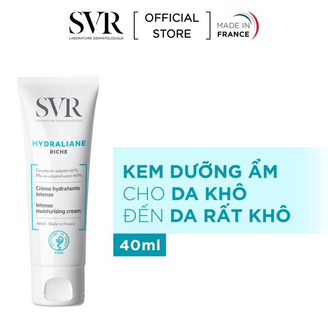 Kem dưỡng ẩm cho da khô đến rất khô SVR hydraliane riche 40ml TẶNG mặt nạ Sexylook