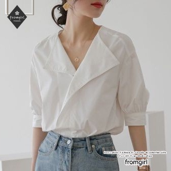 Áo Sơ Mi Trắng Tay Ngắn Phong Cách Pháp Thời Trang Mùa Hè Hàng Mới 2022 Dành Cho Bạn Nữ