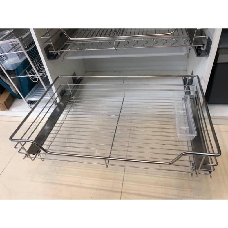 KỆ XOONG NỒI GIÁ ÚP BÁT ĐĨA INOX 304 NAN TRÒN RAY ÂM GIẢM CHẤN CAO CẤP LẮP TỦ BẾP CHÍNH HÃNG