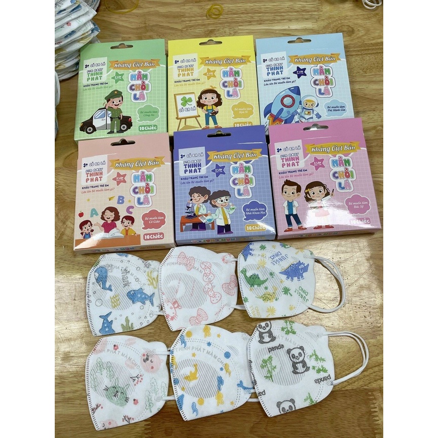 1 Khẩu trang mầm chồi lá Thịnh Phát 3 Lớp Cho Bé 6-10 Tuổi