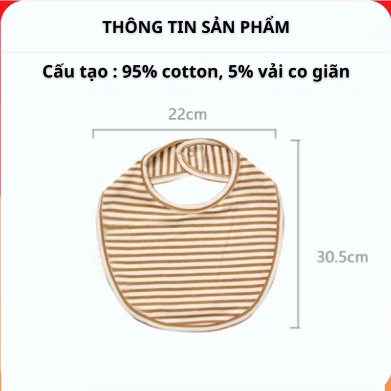 Yếm cotton hai lớp cho bé, yếm sơ sinh, yếm bé trai bé gái, khăn thấm nước dãi, sữa chống bẩn cho bé [HayeBeva]
