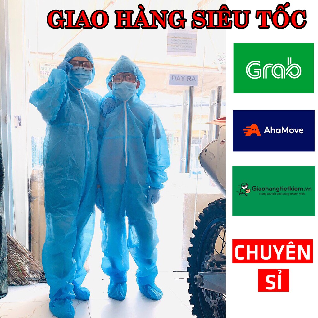Đồ Bảo Hộ Y Tế Phòng Dịch SET 4 Món (Quần áo liền nón + bao chân). Luôn sẵn SLL tại Tp.hcm