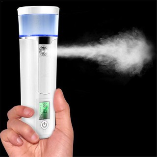Máy xịt khoáng, đo độ ẩm da, xông mặt nano mini 2019