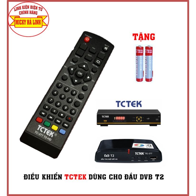 Điều khiển T2 TCTEK - Remote TCTEK của đầu thu kỹ thuật số DVBT2  TCTEK  (Hàng zin)