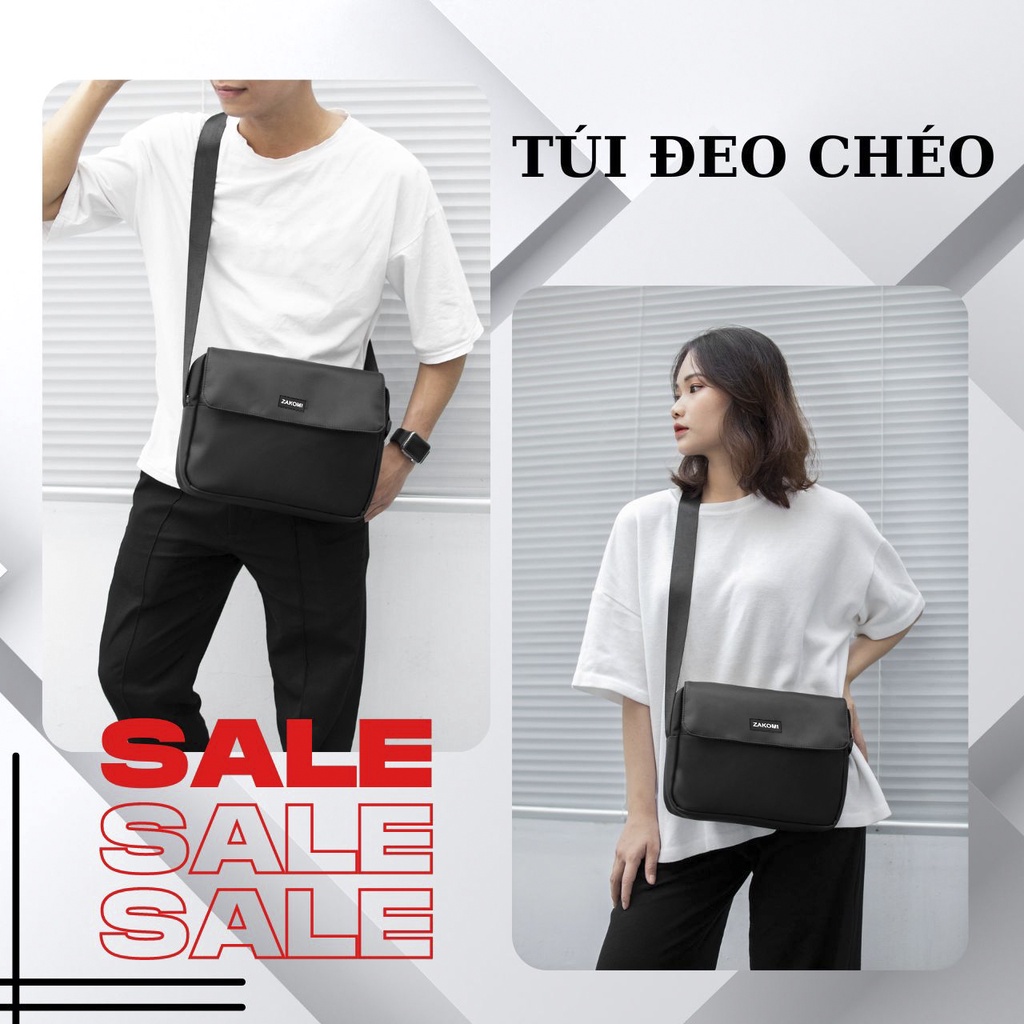 Túi đeo chéo messenger Ipad Zakomi  vải chống nước chống sốc kích thước lớn 28x20 cm - nảo hành 12 tháng
