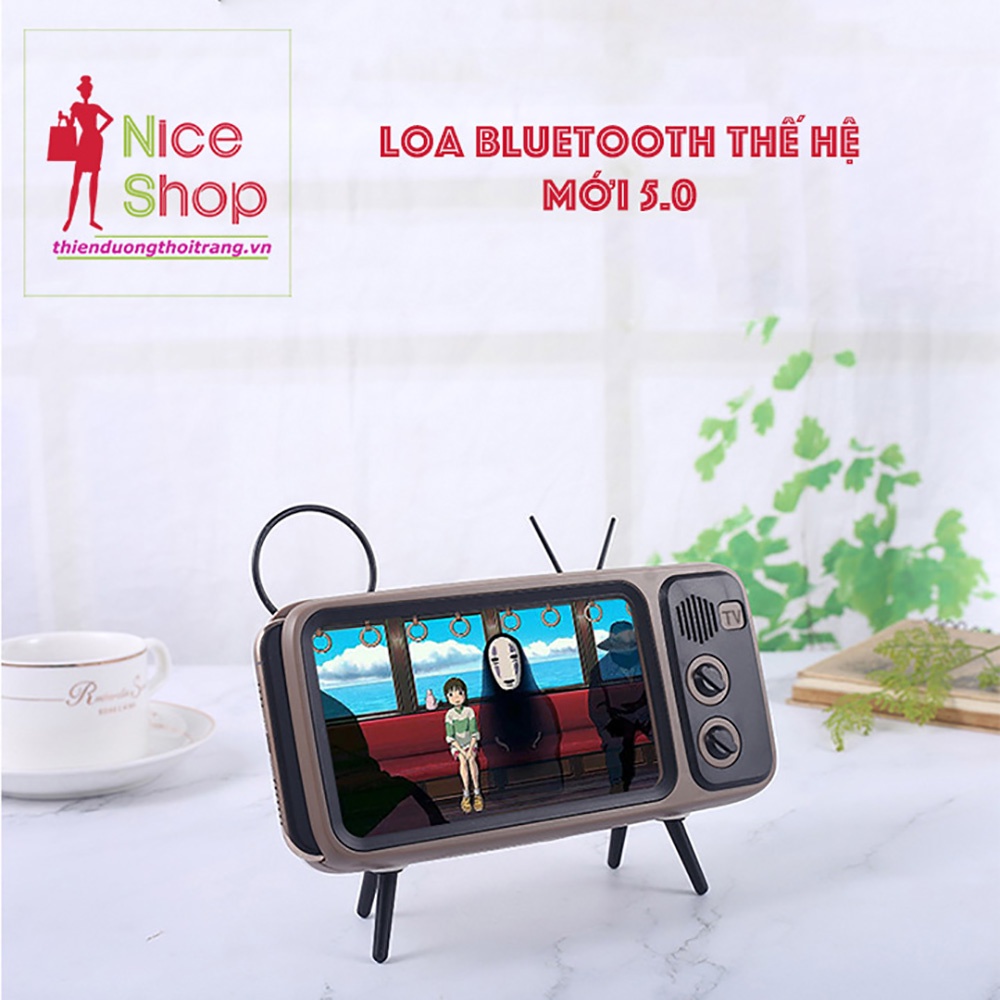 Loa không dây bluetooth hình chiếc tivi kiêm giá đỡ điện thoại hình chiếc tivi - AT0137