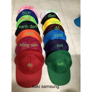 Nón kết kaki poly, trơn và in theo yêu cầu, Mũ lưỡi trai, nhiều màu sắc rẻ