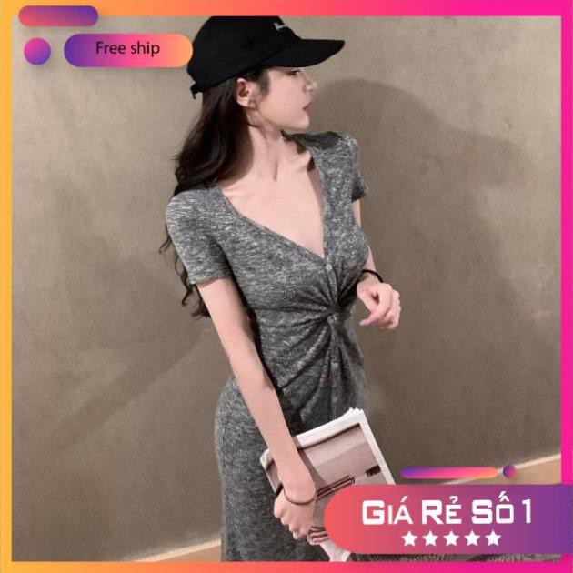 ĐẦM VÁY NỮ ULZZANG 2020 Váy xoắn eo nữ màu muối tiêu | BigBuy360 - bigbuy360.vn
