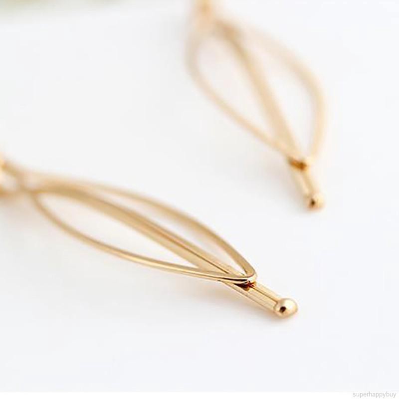 Kẹp tóc màu vàng đính ngọc trai đơn giản cho nữ