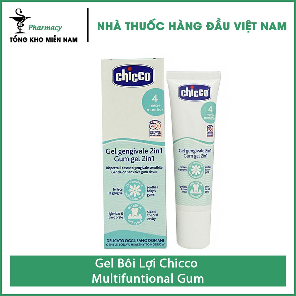 Gel Bôi Lợi Chicco Multifuntional Gum - Giúp Xoa Dịu Lợi Sưng Đau - Tuýp 30ml - Tổng Kho MiềnNam