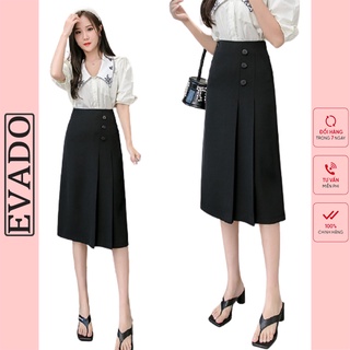 Chân Váy Dài Xếp Ly Công Sở EVADO dáng Chữ A cách điệu, Váy Công sở Xếp Li chữ A midi dáng dài - CV09