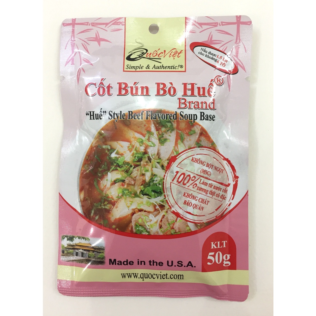 Gia vị Cốt Bún Bò Huế Quốc Việt Gói 50g -VN10502