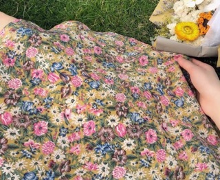 Váy hoa voan lụa phối organza