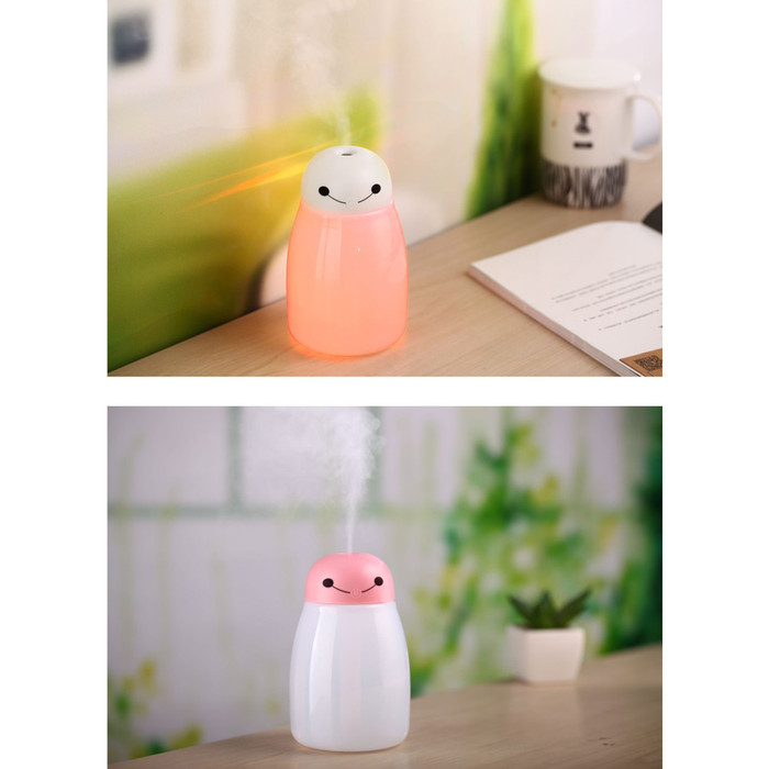 Máy Phun Sương Tạo Ẩm Baymax Mini Đèn Led Rgb 400ml Humi H803 - Màu Xanh Dương