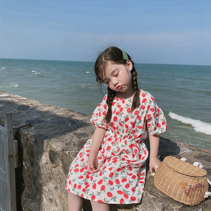 Đầm Bé Gái In Hình Quả Cherry