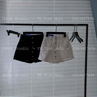 Quần short jean dáng váy cúc dọc (Ảnh thật)