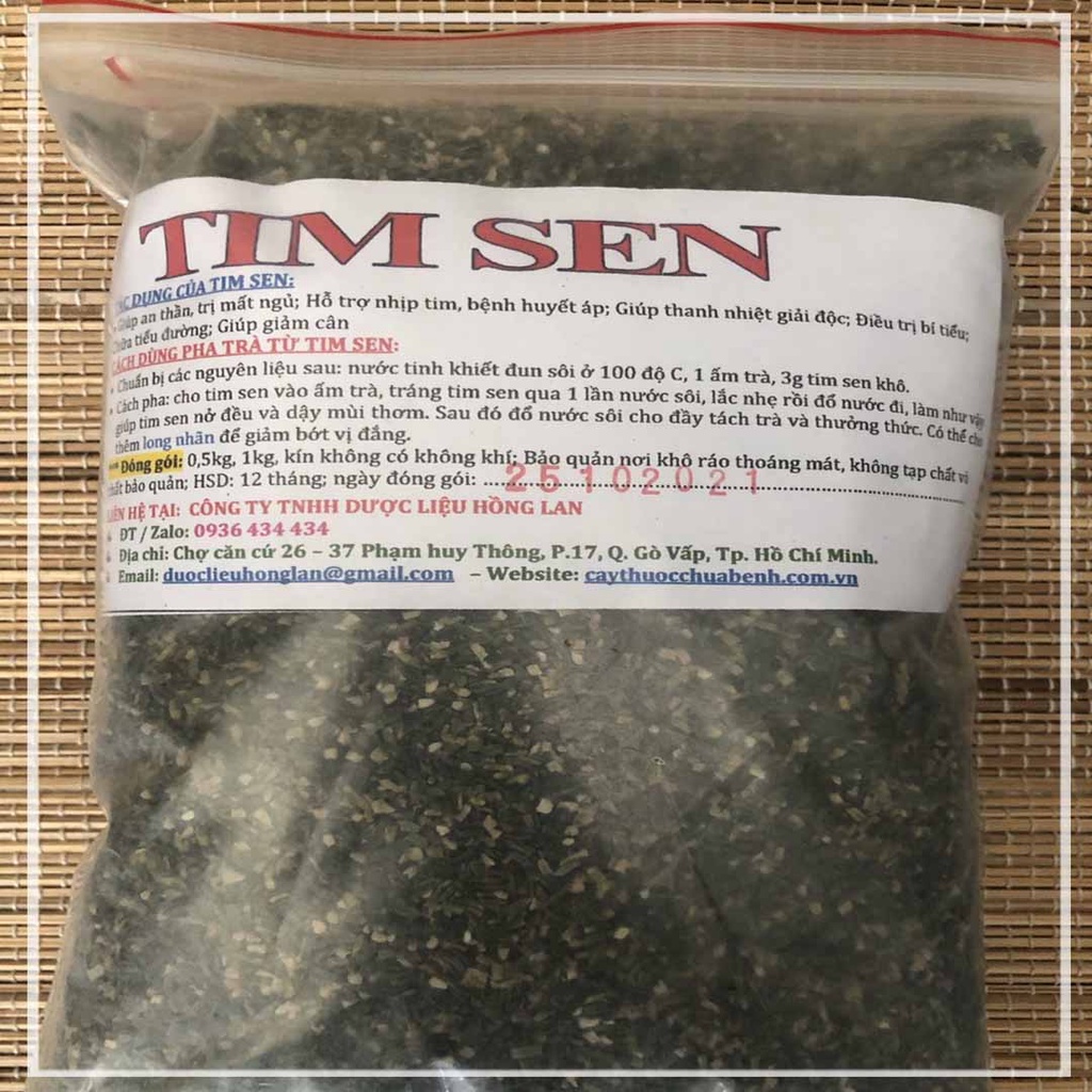 TIM SEN (TÂM SEN) khô sạch đóng gói 1kg - congtyduoclieuhonglan