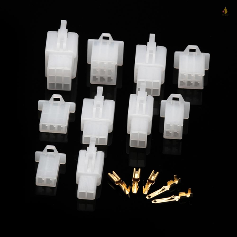 Hộp 580 Đầu Nối Dây Điện 2.8mm 2 3 4 6 9 Pin Cho Xe Hơi Moto 50Sets