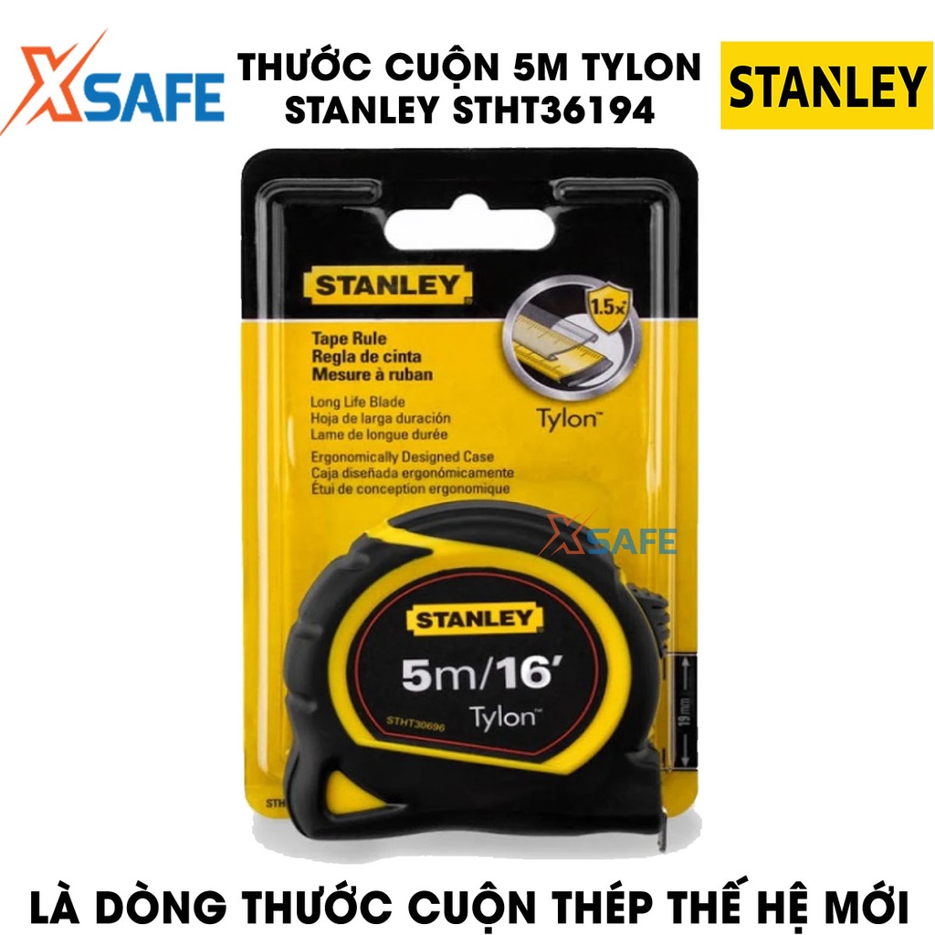 Thước cuộn Tylon STANLEY lưỡi thép dẻo Thước đo vỏ nhựa ABS bọc cao su bền bỉ, dòng thước cuộn thế hệ mới - chính hãng