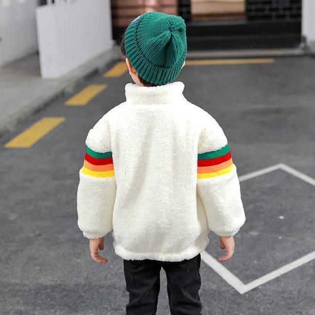✻Áo Khoác Cotton Xinh Xắn Dành Cho Bé✻Áo Khoác Giả Lông Cừu Dày Dặn Giữ Ấm Phong Cách Phương Tây Thời Trang Thu Đông Cho Bé Trai Và Gái